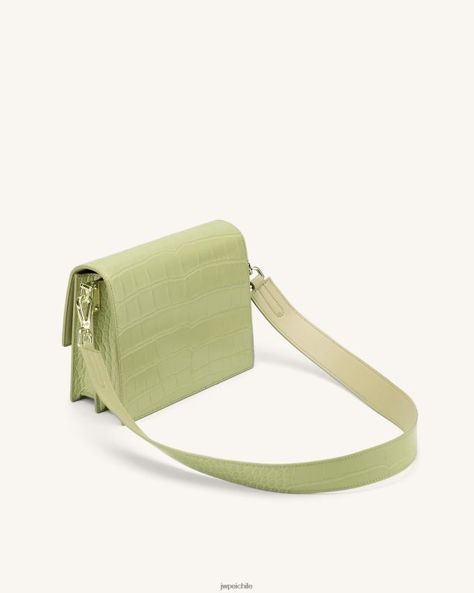 JW PEI bandolera mini con solapa cocodrilo verde salvia bandolera 26446P22