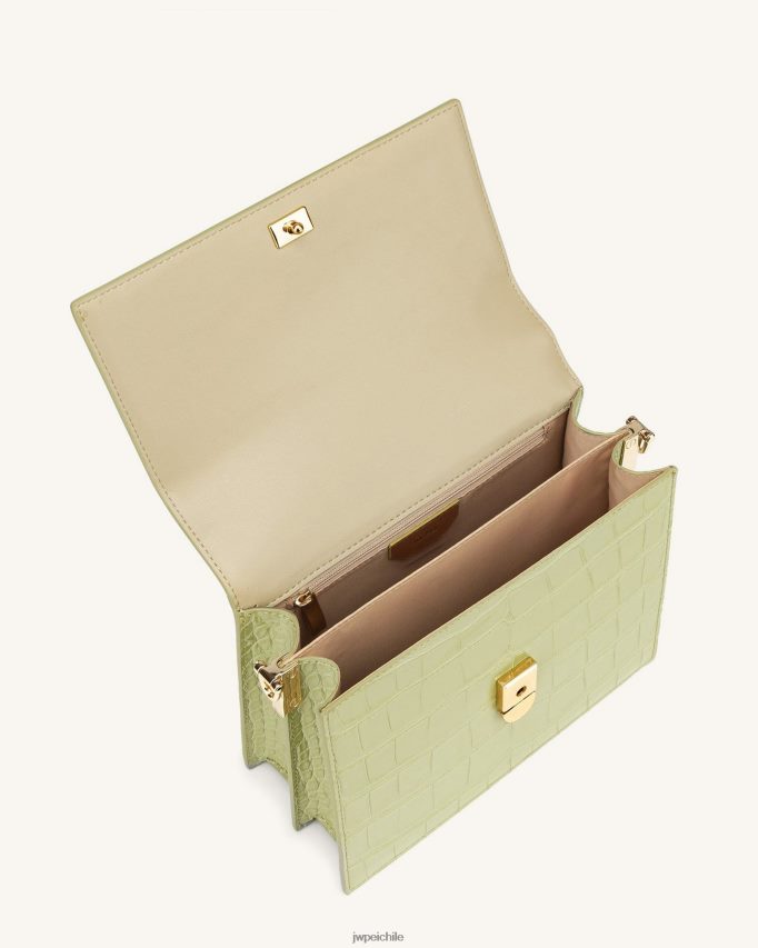 JW PEI bandolera mini con solapa cocodrilo verde salvia bandolera 26446P22