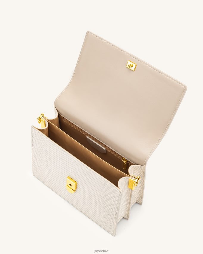 JW PEI bandolera mini con solapa lagarto de marfil bandolera 26446P1
