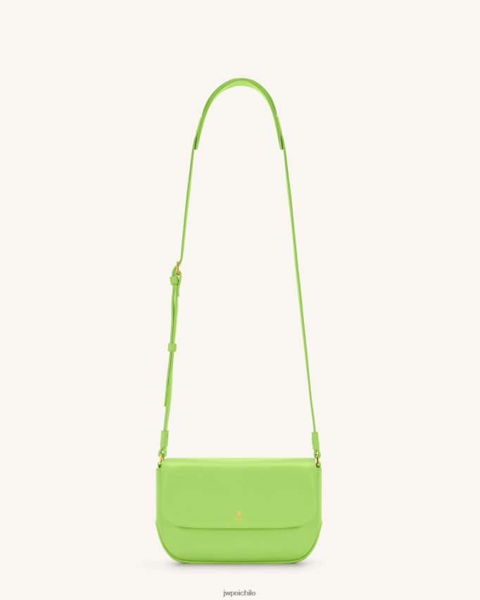 JW PEI bolsa crossbody con solapa Debby verde lima bandolera 26446P20