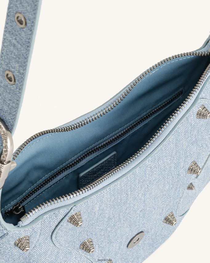 JW PEI bolsa crossbody tessa denim con grabado en relieve azul bandolera 26446P53