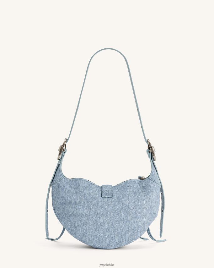 JW PEI bolsa crossbody tessa denim con grabado en relieve azul bandolera 26446P53