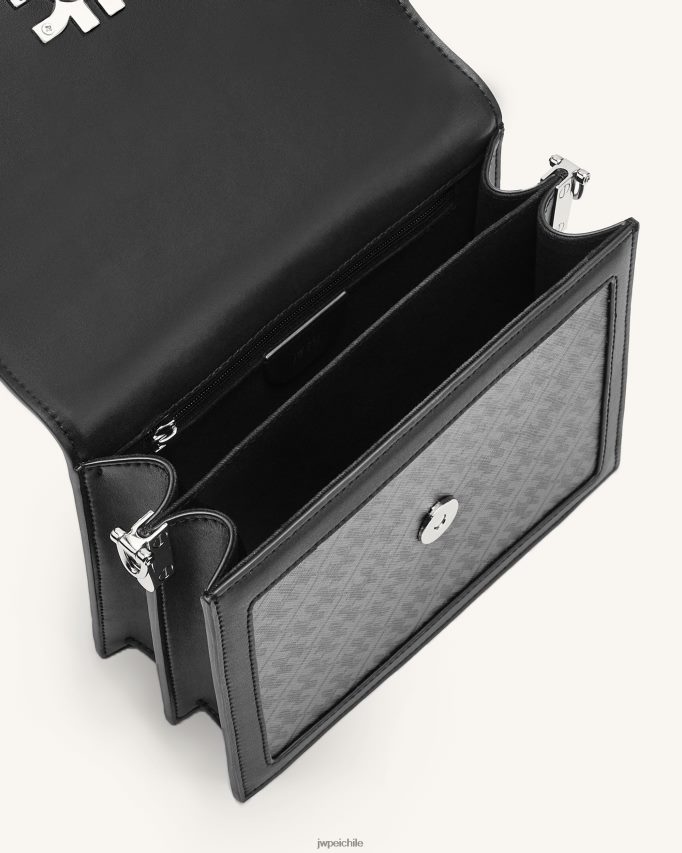 JW PEI fei mini bandolera con solapa hierro negro bandolera 26446P36