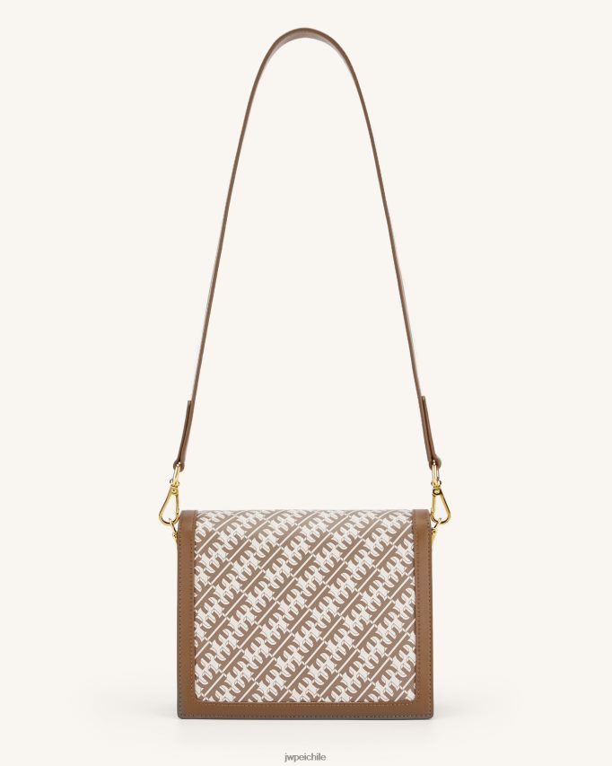 JW PEI fei mini bandolera con solapa marrón bandolera 26446P34