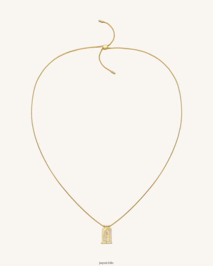 JW PEI collar con colgante de arco pequeño romano Chapado en oro de 18 quilates y circonita blanca. collar 26446P345