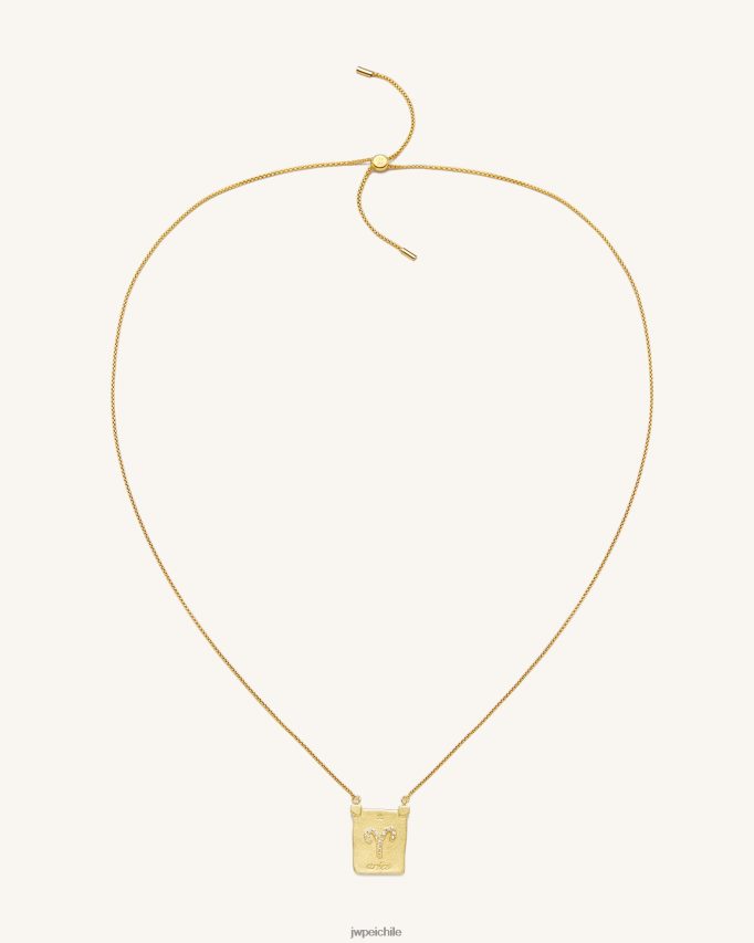 JW PEI collar con colgante del zodiaco chapado en oro de 18 quilates collar 26446P402