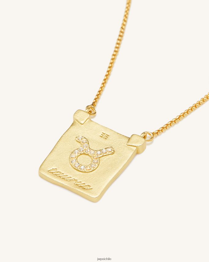 JW PEI collar con colgante del zodiaco chapado en oro de 18 quilates collar 26446P402