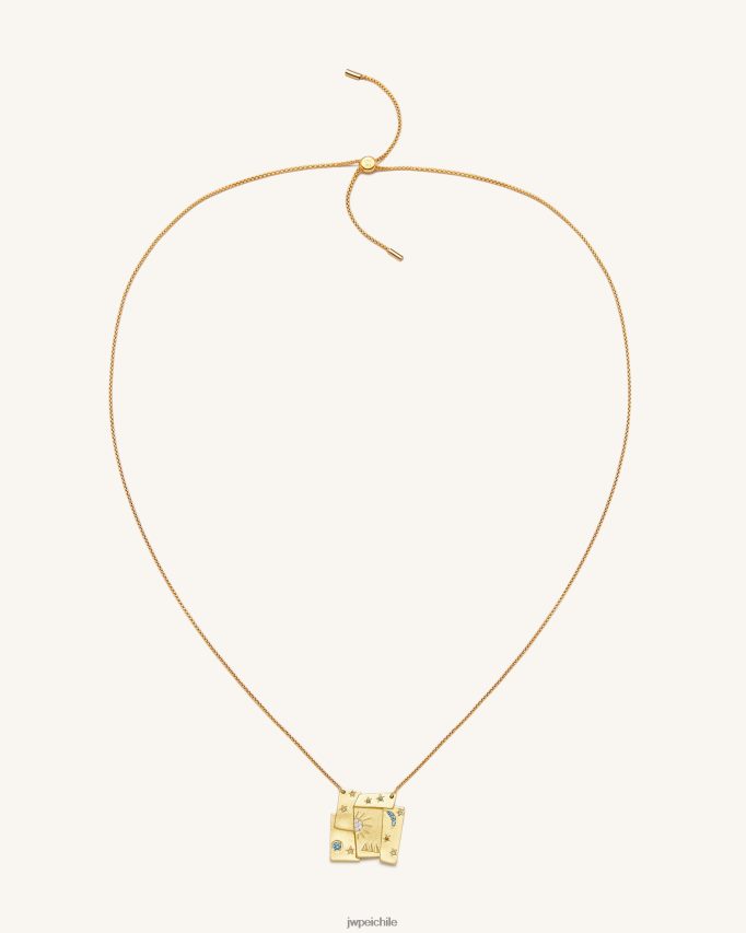 JW PEI collar con combinación de cosmos Chapado en oro de 18 quilates y circonitas multicolor. collar 26446P374