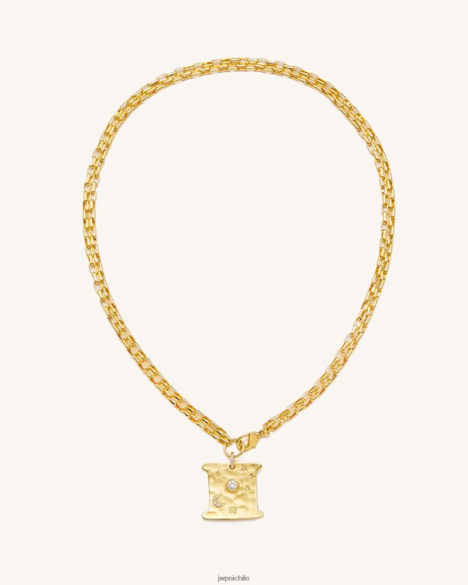 JW PEI collar cuadrado cosmos Chapado en oro de 18 quilates y circonita blanca. collar 26446P372