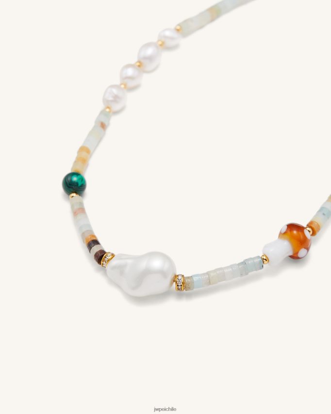 JW PEI collar de setas con múltiples cuentas amazonita collar 26446P405