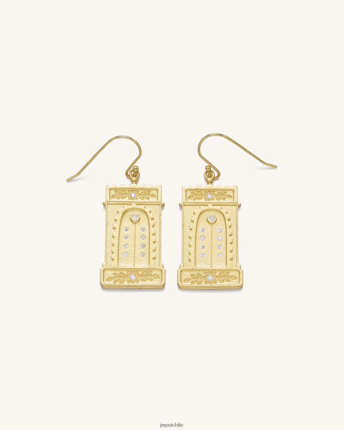 JW PEI pendientes de arco romano Chapado en oro de 18 quilates y circonita blanca. pendientes 26446P351