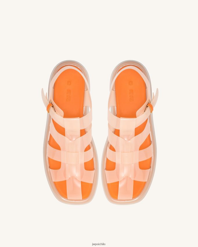 JW PEI sandalia con plataforma piper beis y naranja sandalia 26446P328
