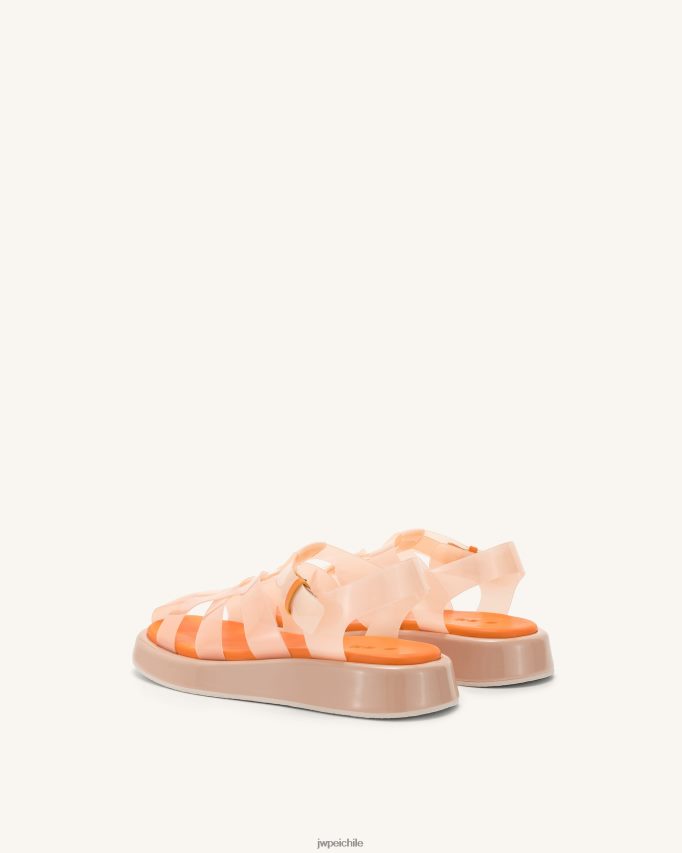 JW PEI sandalia con plataforma piper beis y naranja sandalia 26446P328