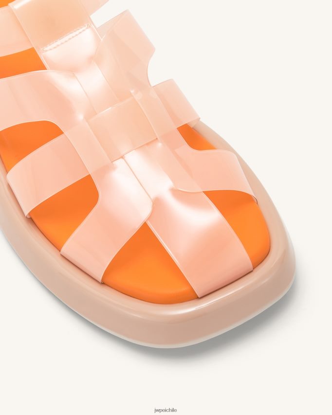 JW PEI sandalia con plataforma piper beis y naranja sandalia 26446P328
