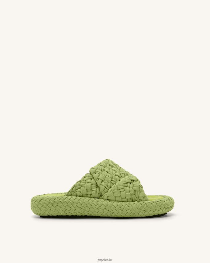 JW PEI sandalia con plataforma tejida lilah verde lima sandalia 26446P344