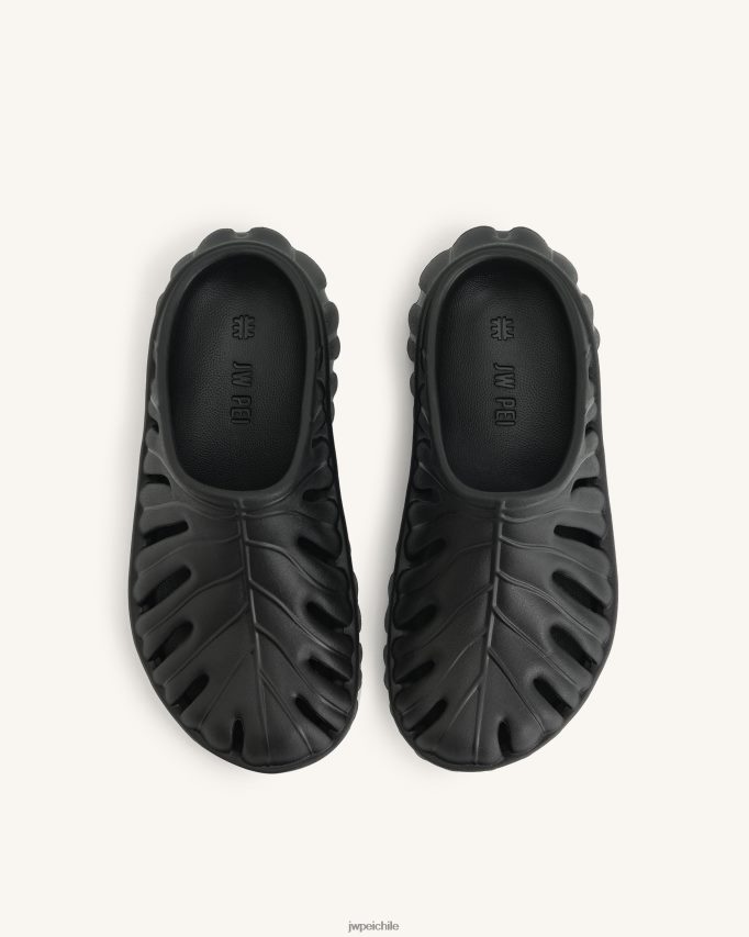 JW PEI zueco plataforma hoja de tara negro sandalia 26446P311